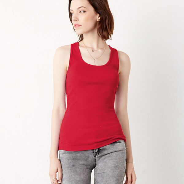 Bella + Canvas +CANVAS Ladies' 2x1 Rib Racerback Longer Length Tank 4070 +CANVAS Ladies' 2x1 Rib Racerback Longer Length Tank Thumbnail