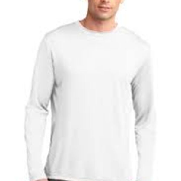 Sport Tek Mens White Sublimated Long Sleeve PosiCharge Competitor Tee ST350LS Mens White Sublimated Long Sleeve PosiCharge Competitor Tee Thumbnail