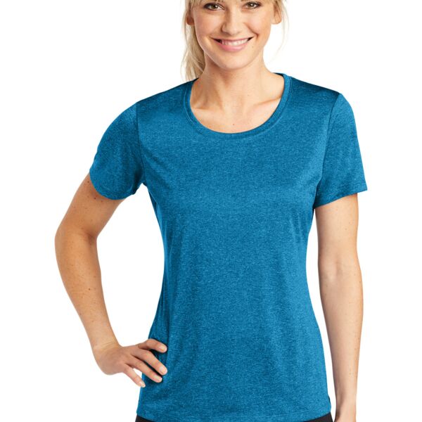 Sport Tek Ladies Heather Contender Scoop Neck Tee Sublimatable LST360-S Ladies Heather Contender Scoop Neck Tee Sublimatable Thumbnail