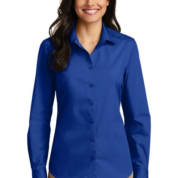 Ladies Long Sleeve Carefree Poplin Shirt For Teachers Thumbnail
