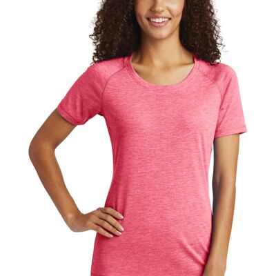 Ladies Sublimated PosiCharge Tri Blend Wicking Scoop Neck Raglan Tee Thumbnail