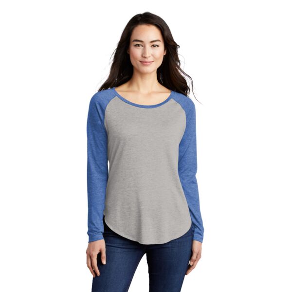 Sport Tek Ladies Sublimated PosiCharge Long Sleeve Tri Blend Wicking Scoop Neck Raglan Tee LST400LS-S Ladies Sublimated PosiCharge Long Sleeve Tri Blend Wicking Scoop Neck Raglan Tee Thumbnail