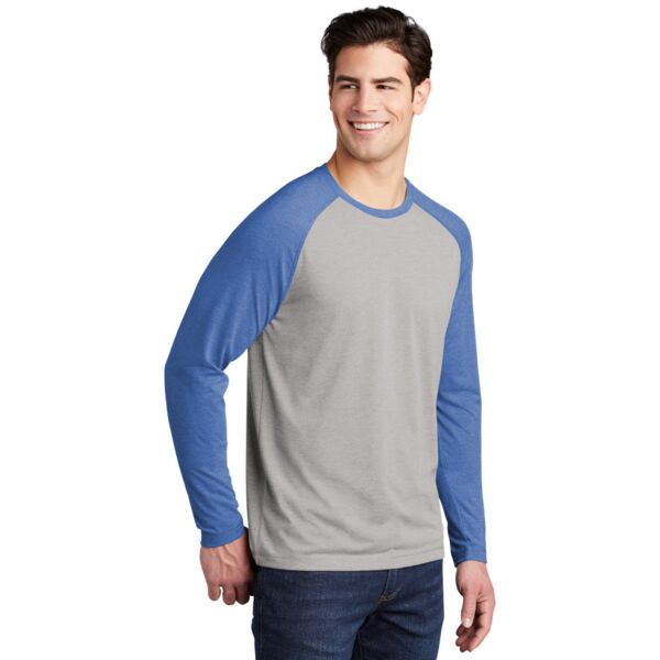 Sport Tek Mens Full Color PosiCharge Long Sleeve Tri Blend Wicking Raglan Tee ST400LS-S Mens Full Color PosiCharge Long Sleeve Tri Blend Wicking Raglan Tee Thumbnail