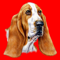 Basset Hound Dog Portrait on a Sequin Pillow Design