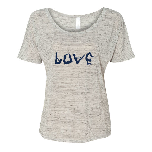 Ladies Love Yoga in Blue Slouch Tee Thumbnail