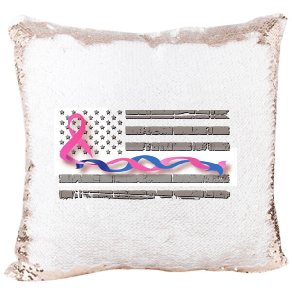 Mermaid Pillow with Breast Cancer and Blue Line Intertwined Thumbnail
