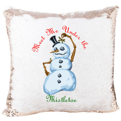 Mermaid Pillow with Snowman Mistletoe for Christmas  Thumbnail