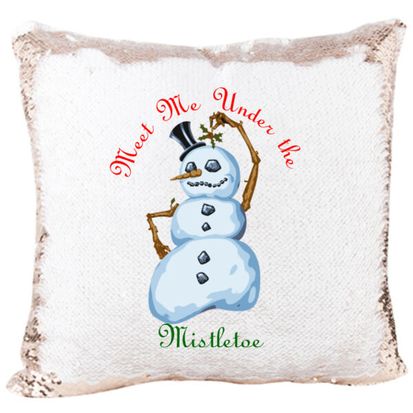 Mermaid Pillow with Snowman Mistletoe for Christmas  Thumbnail