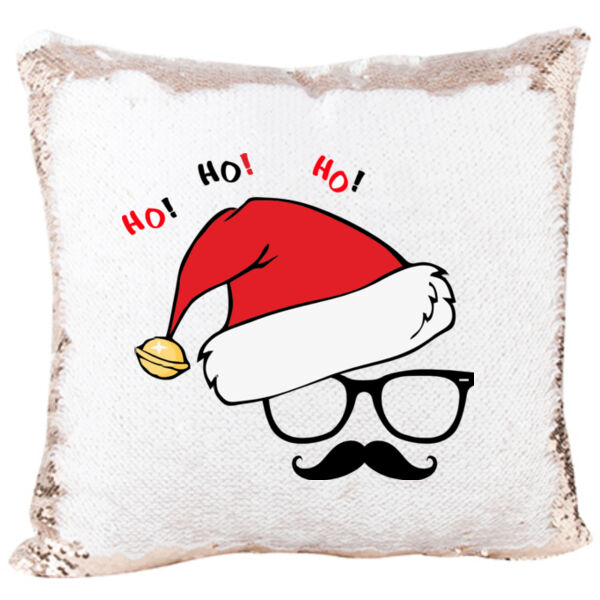 Mermaid Pillow with Funny Santa with Mustache for Christmas  Thumbnail
