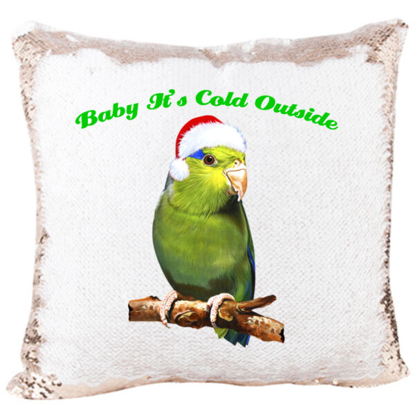 Snugglie Parrot Merry Christmas Mermaid Sequin Christmas Pillow Thumbnail
