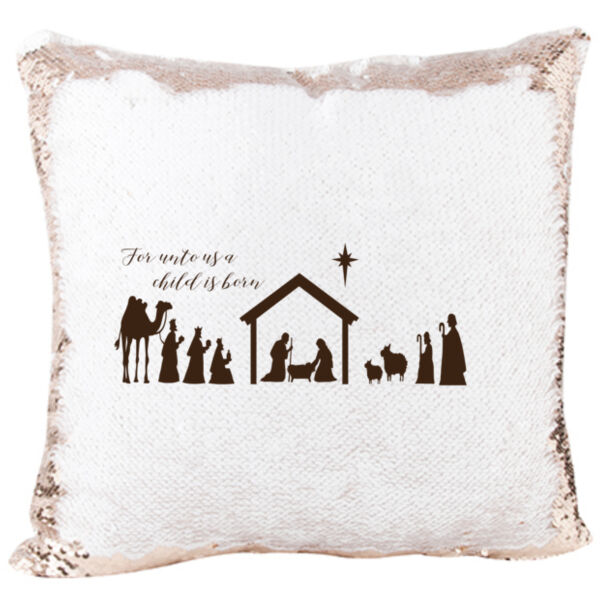 Navtivity Scene  Mermaid Sequin Christmas Pillow Thumbnail