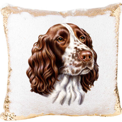 Springer Spaniel Dog Mermaid Sequin Pillow  Thumbnail