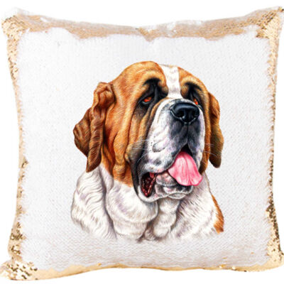 Mermaid Sequin Pillow with The San Bernardo Dog Thumbnail