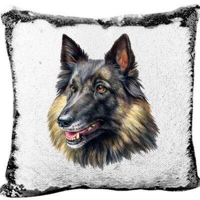 Belgian Tervuren Mermaid Sequin Pillow  Thumbnail