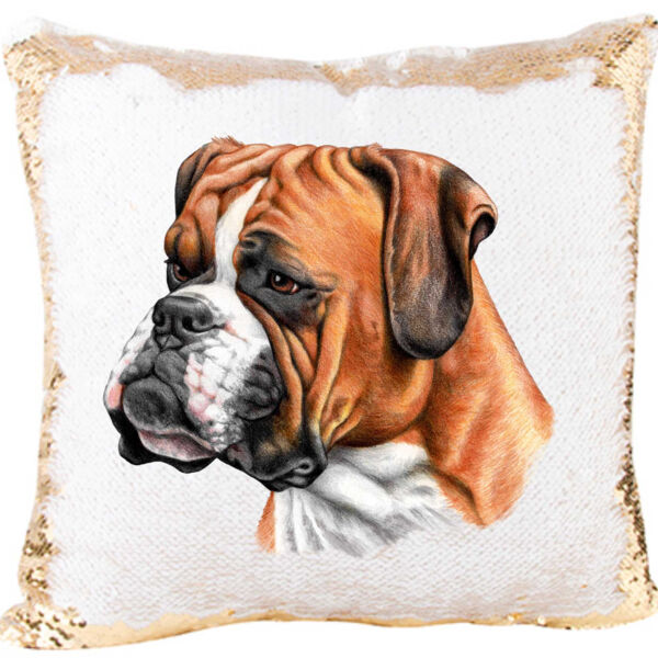 Mermaid Sequin Pillow with Boxer Image Thumbnail