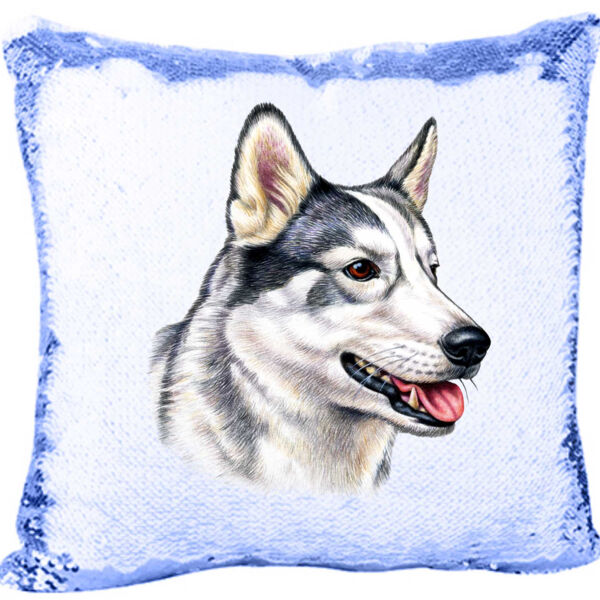 Mermaid sequin Pillow with Siberian Huskies Thumbnail