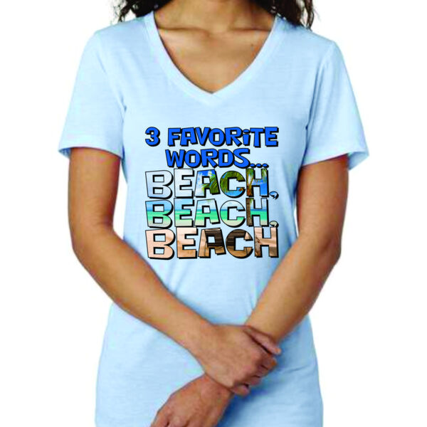 Ladies T-shirt V neck - Beaches Heal Everything Thumbnail