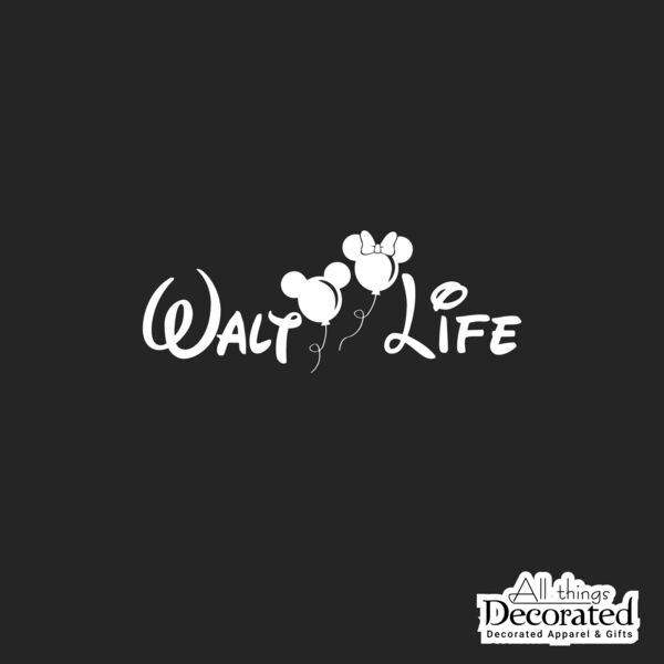DISNEY WALT LIFE CAR LAPTOP DECAL | 7 IMAGE CHOICES | 4 COLORS | 4 SIZES Thumbnail
