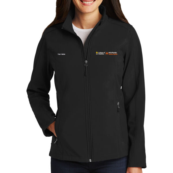 Ladies Core Soft Shell Jacket with UCF - Osceola Logo and Personalized Thumbnail