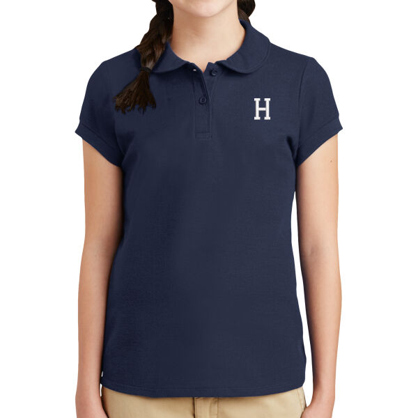 Hillcrest Girls Silk Touch Peter Pan Collar Polo Thumbnail