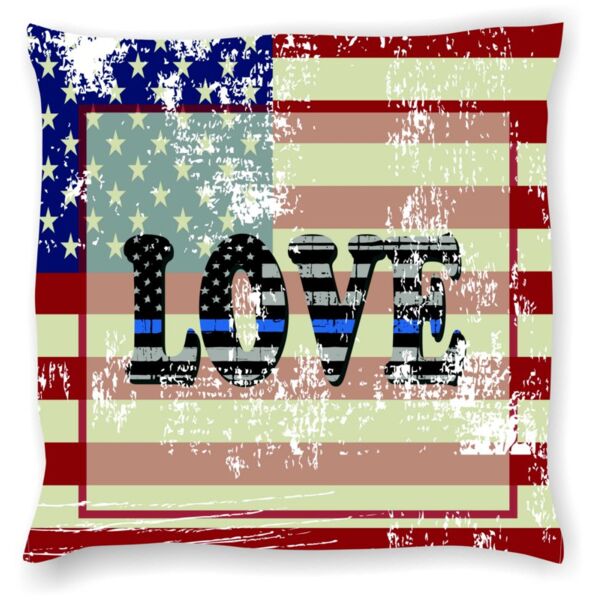 US Flag Love Inside Pillow Thumbnail