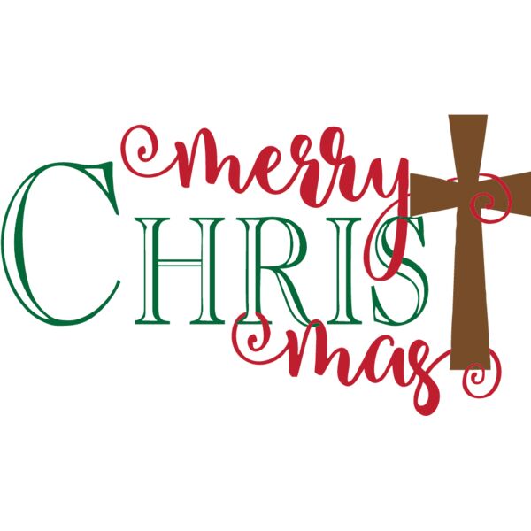 Merry Chris mas with cross Vector Thumbnail