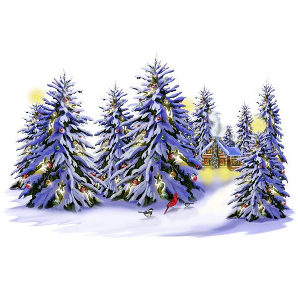 D 3994 DIGITAL XmasSnowTrees Thumbnail