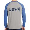 Mens Full Color PosiCharge Long Sleeve Tri Blend Wicking Raglan Tee Thumbnail